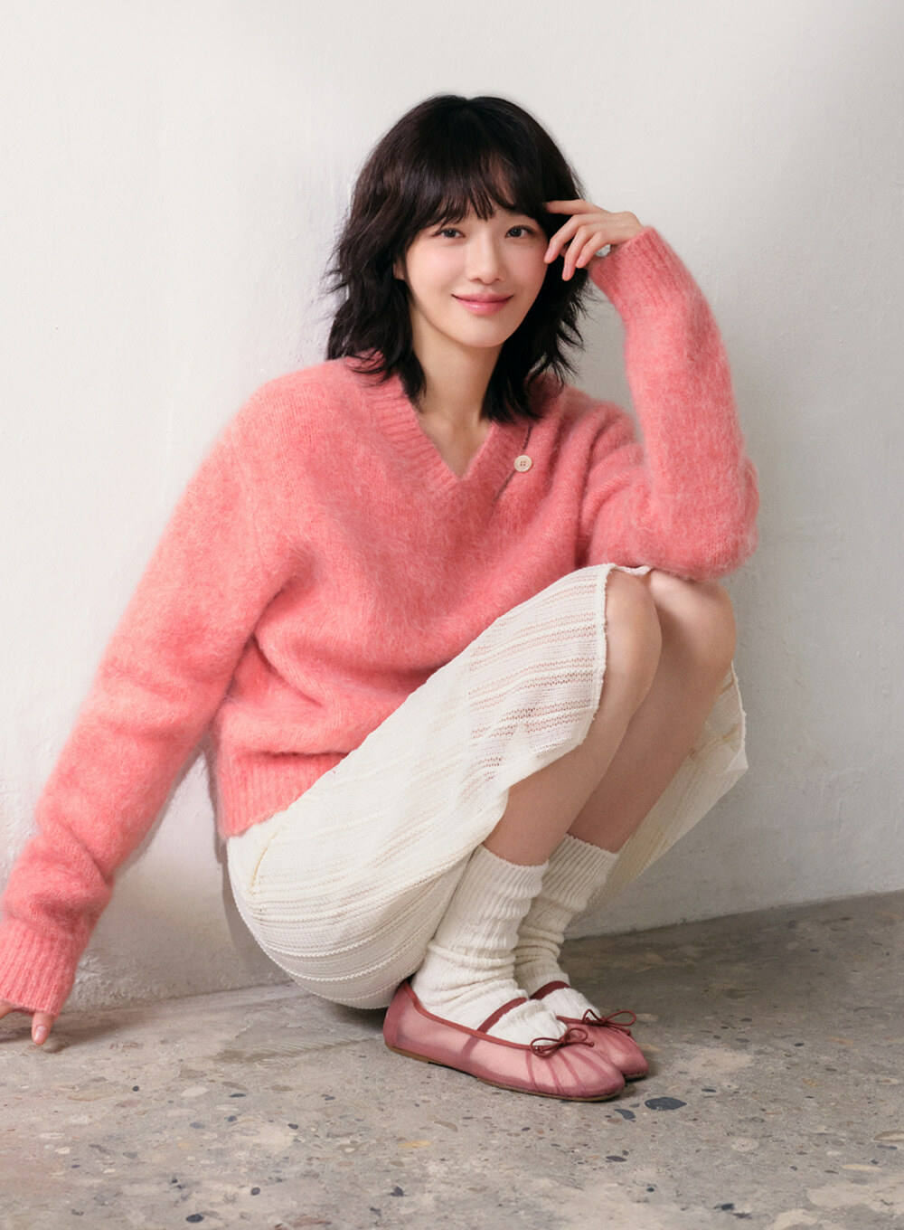 <韓國代購> SATUR (W) ESSEN TWO TONE MOHAIR PULLOVER KNIT