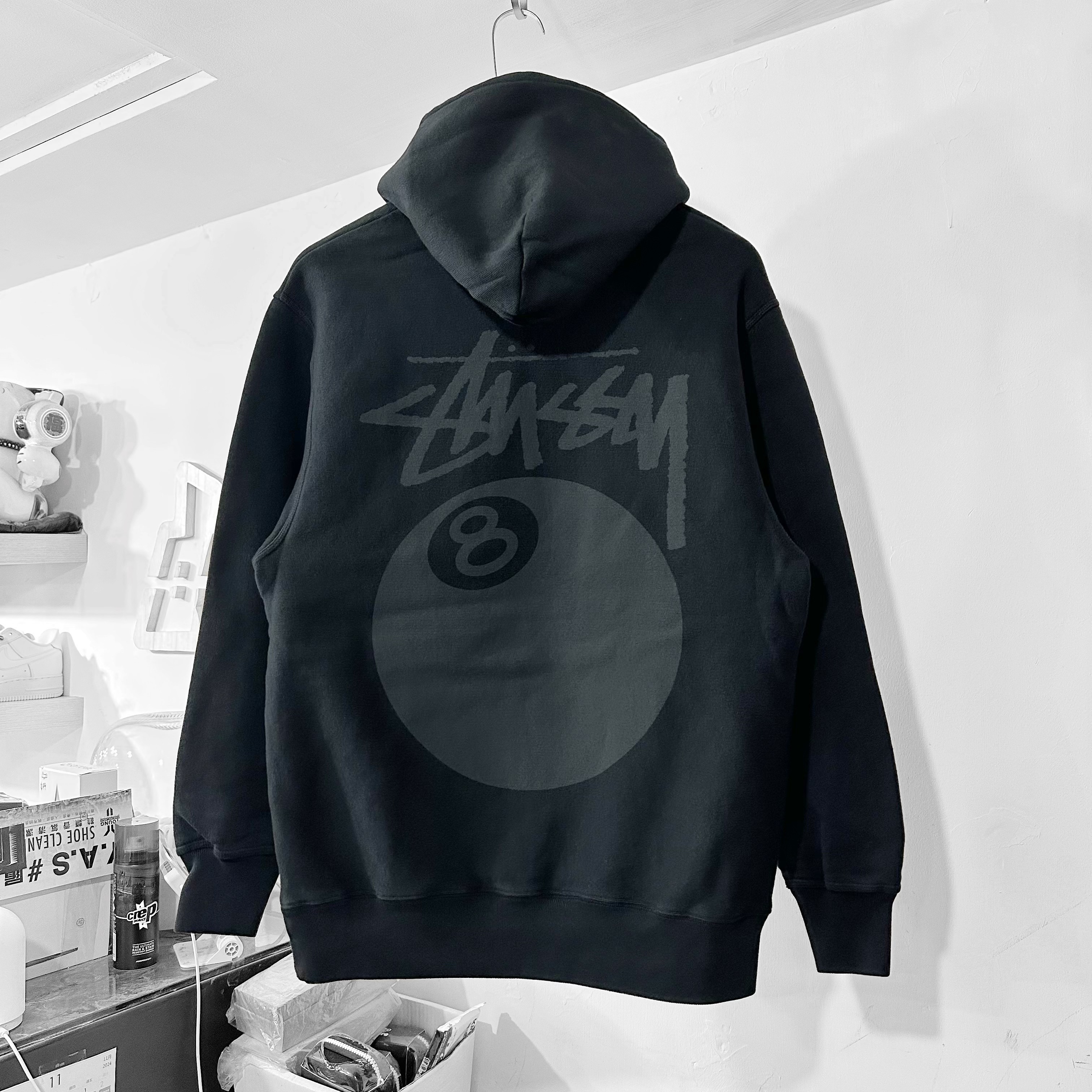 STUSSY FW24 8 BALL  HOODIE PIGMENT DYED 🎱Black