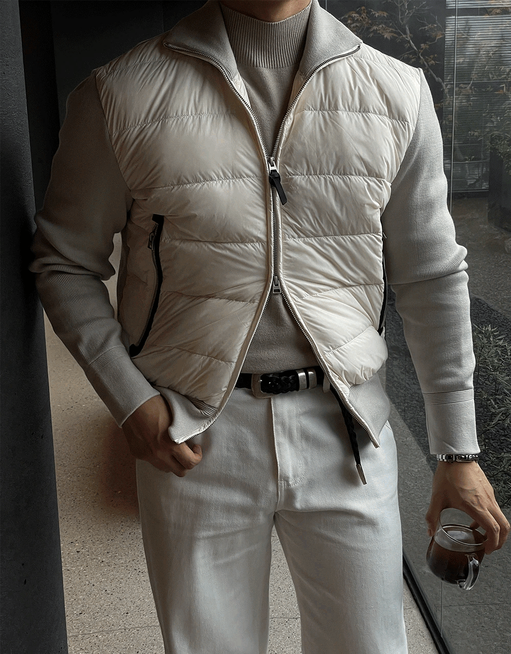 鵝絨針織羽絨外套