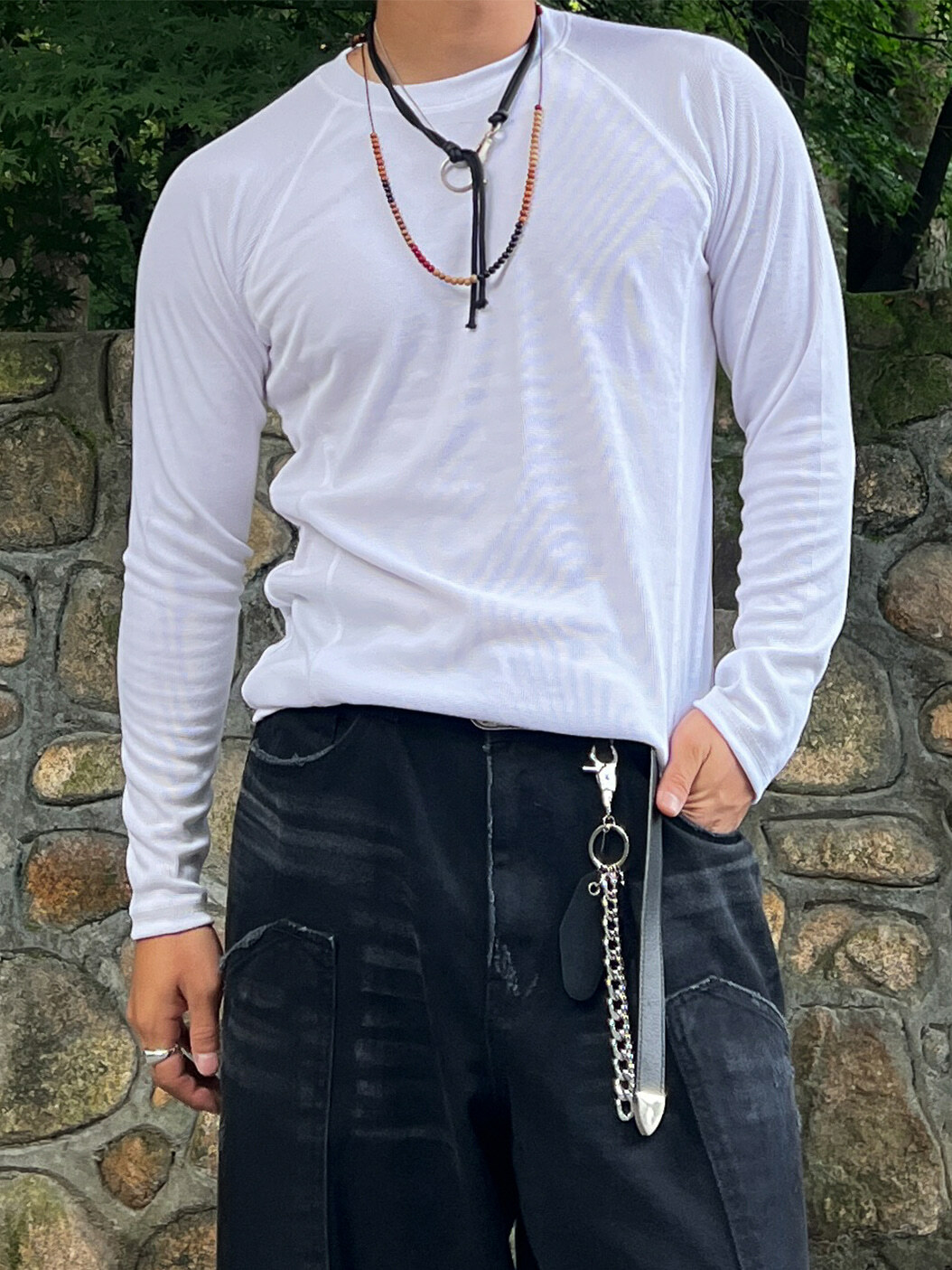 插肩百搭長袖T卹