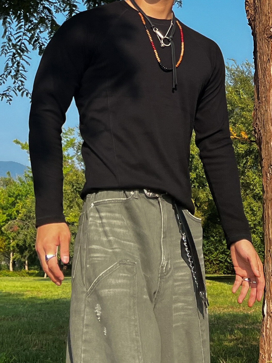 插肩百搭長袖T卹