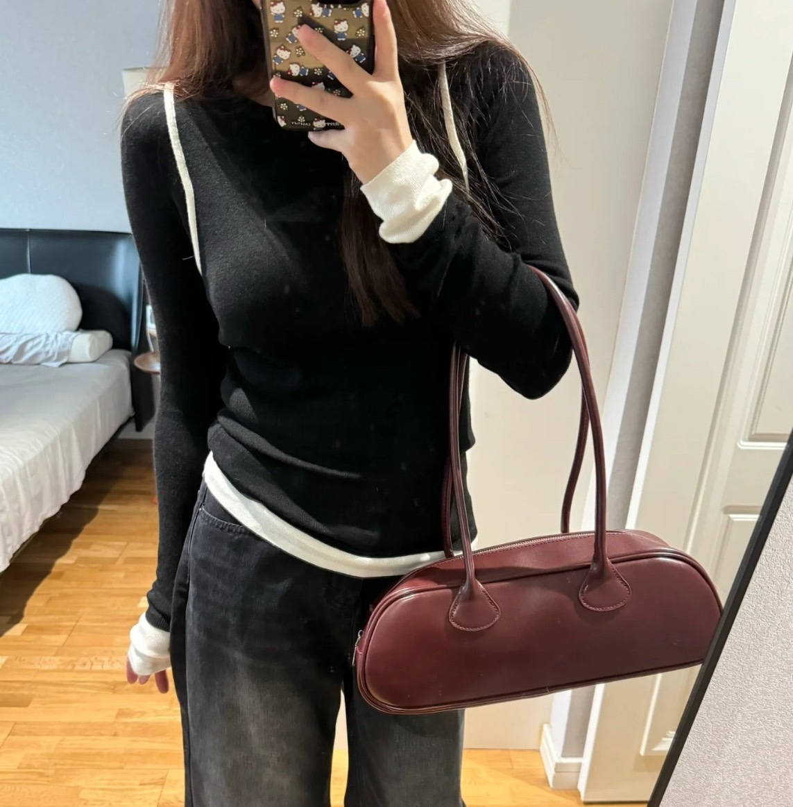 楓葉色保齡球腋下包/三色