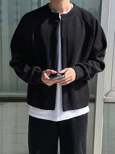 馬丁尼單扣八方開襟針織衫