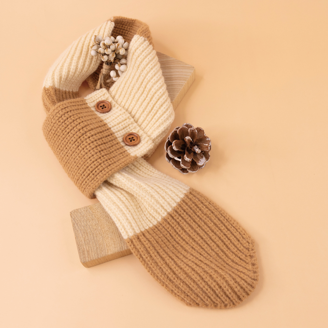 【JA3018】雙色巧克力條紋毛織圍巾＊二色