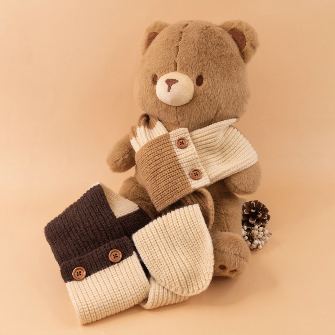 【JA3018】雙色巧克力條紋毛織圍巾＊二色