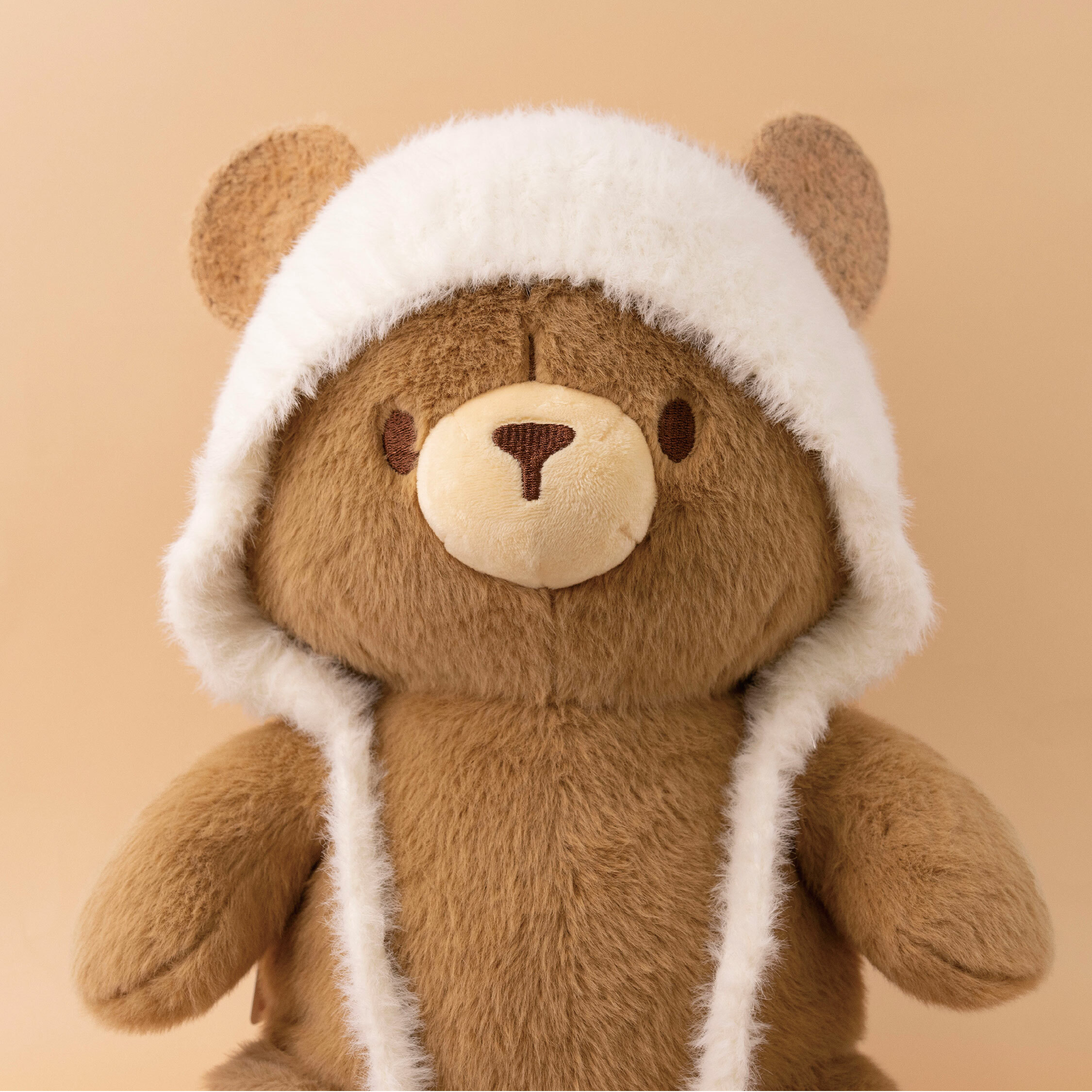 【JA1477】毛絨針織柔軟立體熊耳毛帽