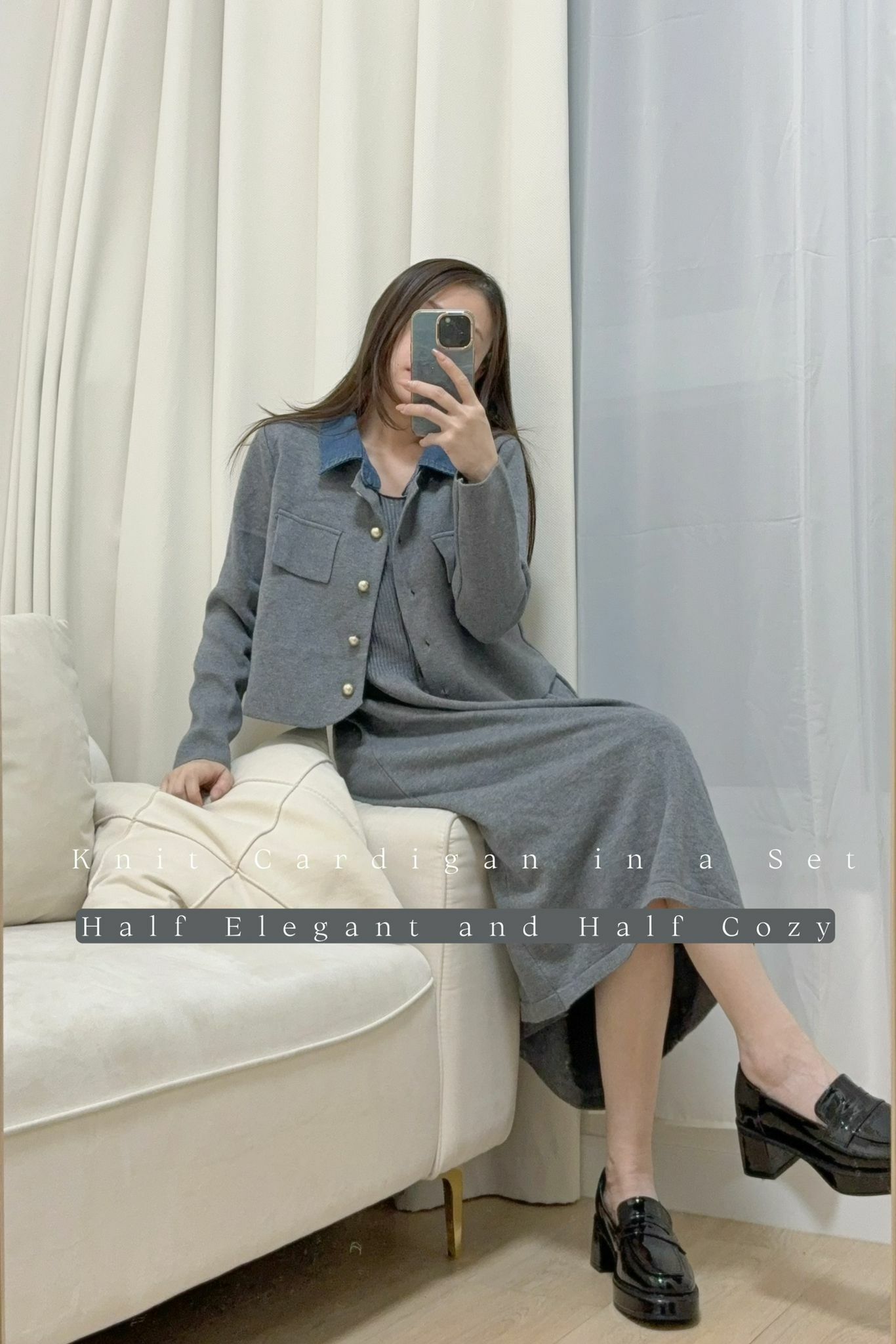 SET#6646🤍同針織外套裙套裝