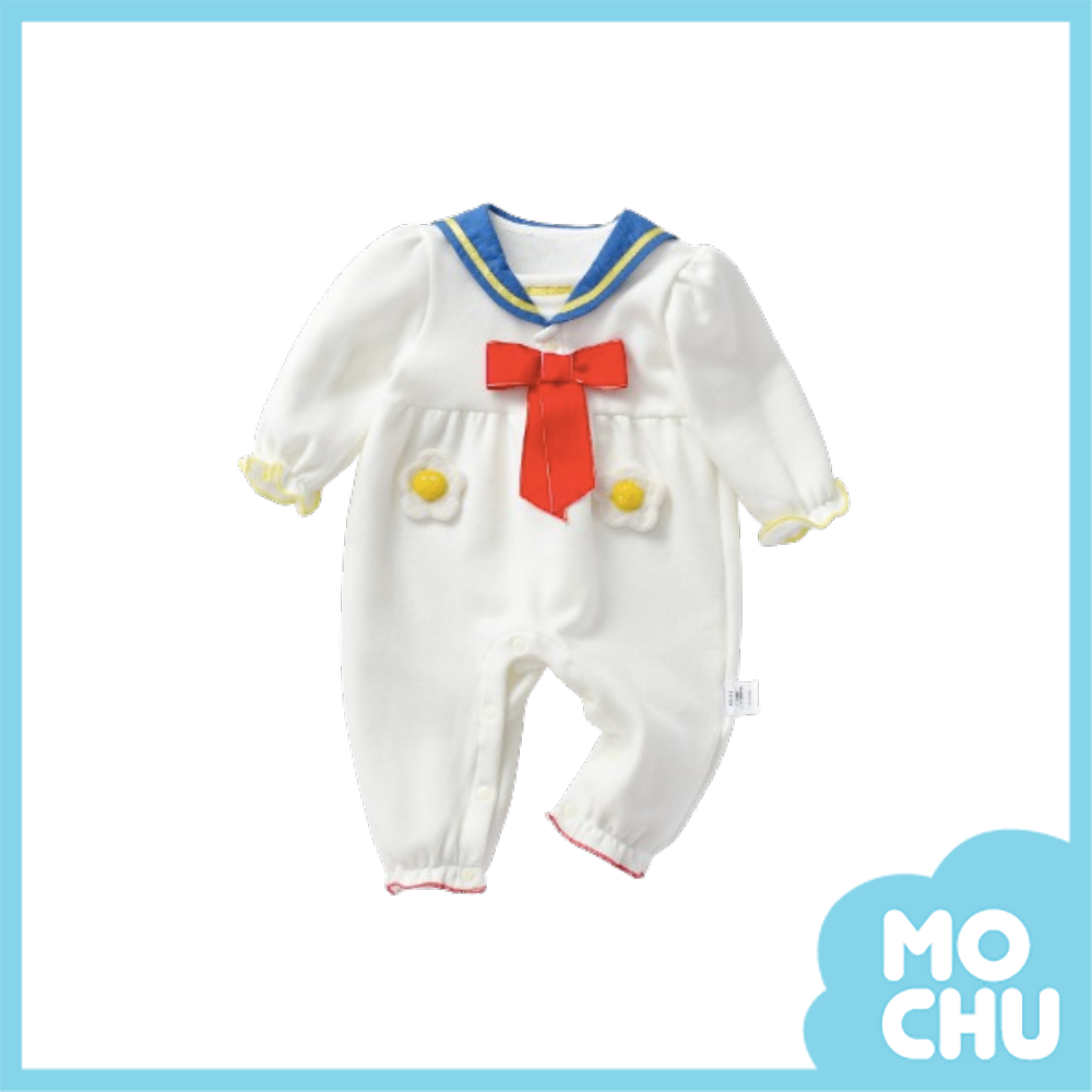 小鴨水手薄絨長袖連身衣