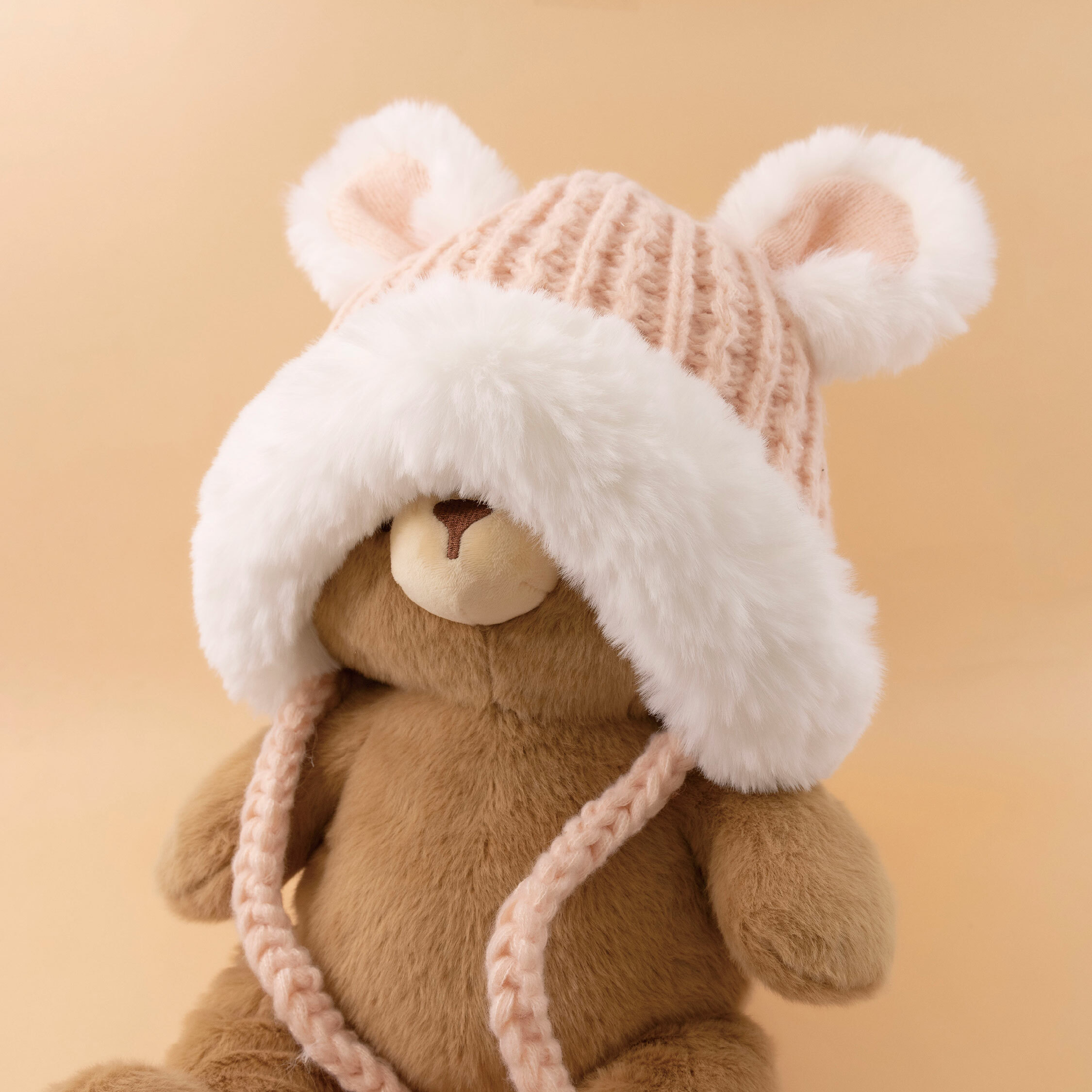 【JA1465】立體毛毛耳朵內刷毛針織保暖毛帽