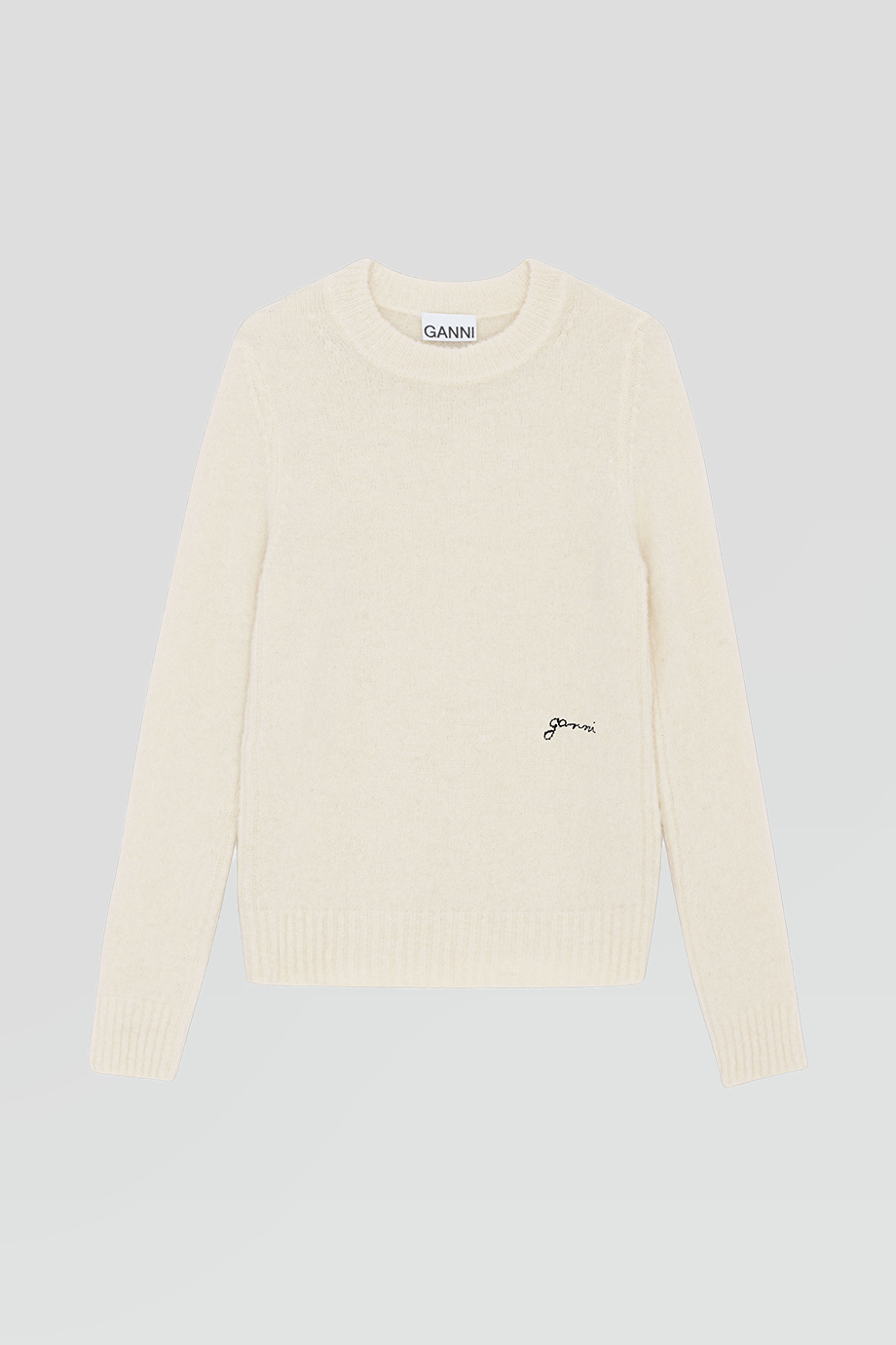 GANNI｜BRUSHED 刺繡LOGO針織上衣