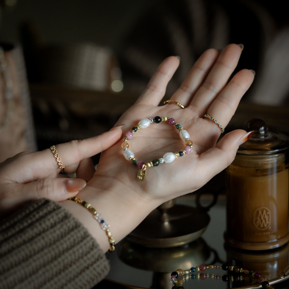 絢麗時光｜珍珠碧璽手鍊 C1672