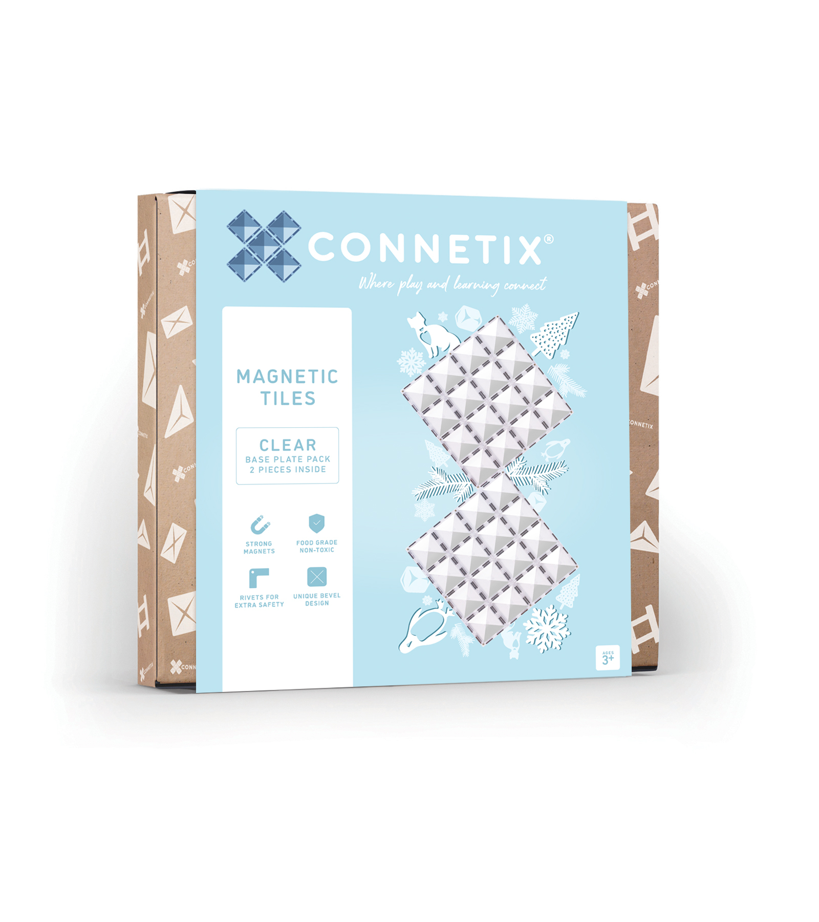 Connetix Clear Base Plate Pack 2 pc