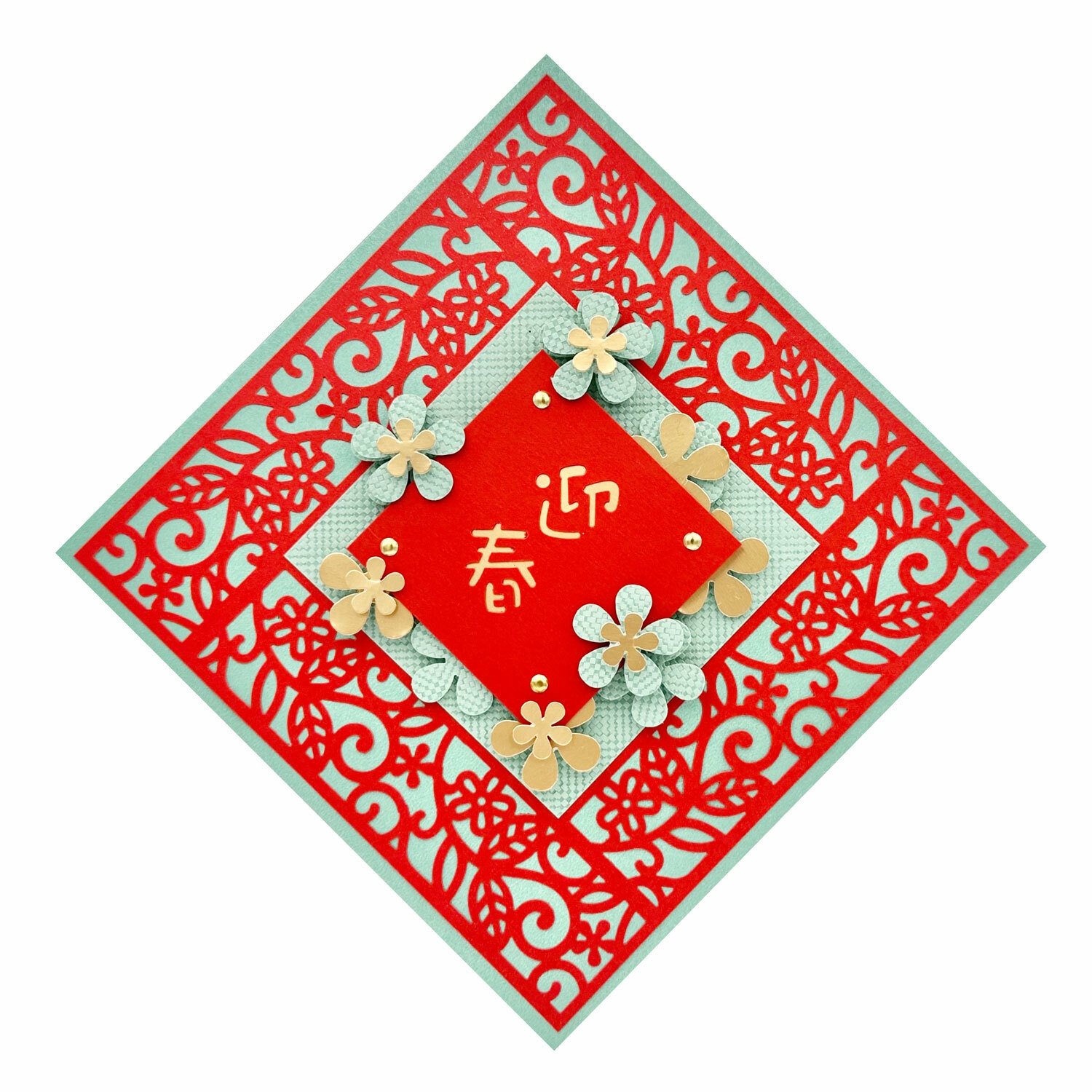 【春聯紙材】時尚紅  (1份/6張) #打孔器工具需自備#T9002