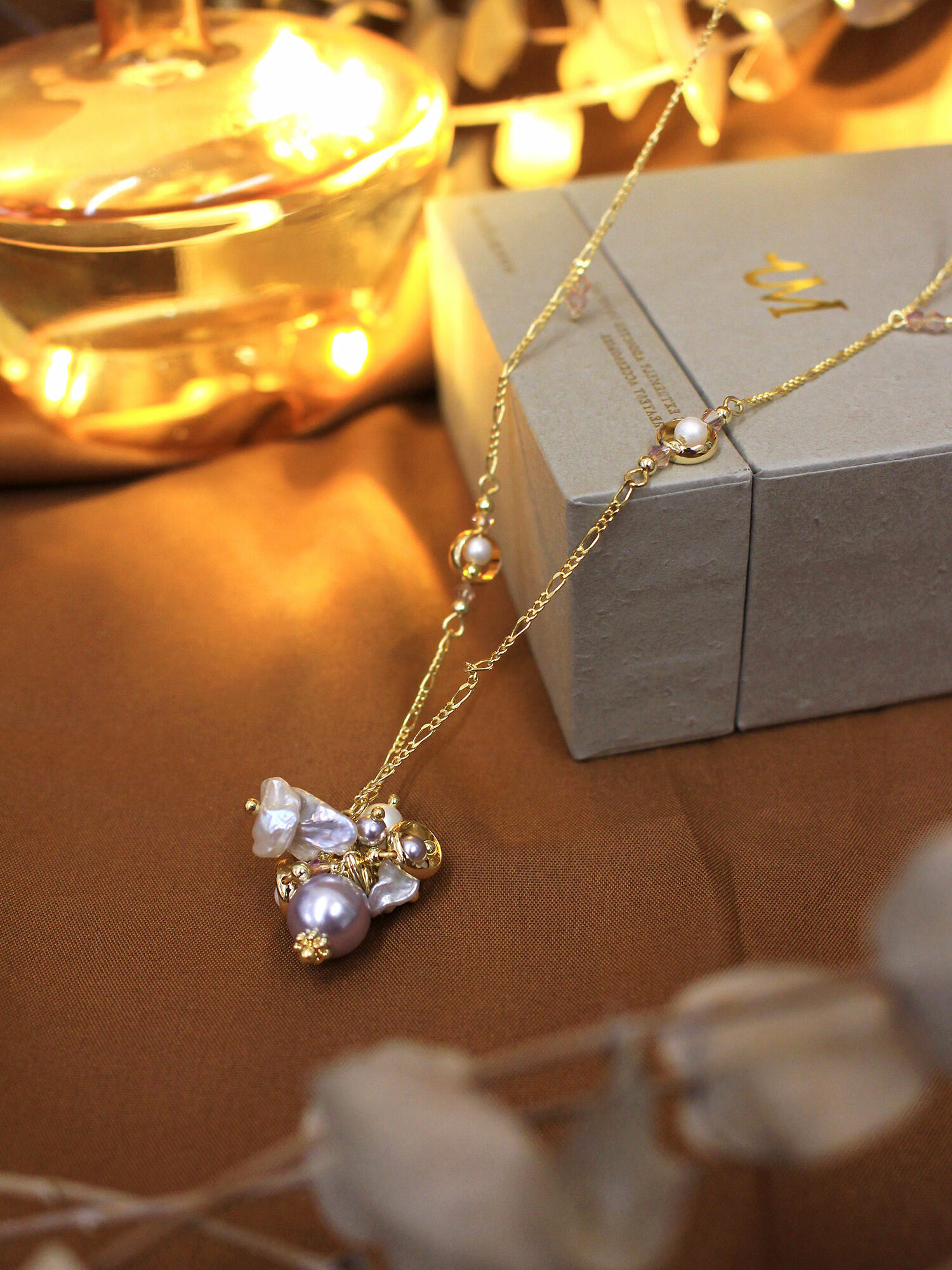 瑪伊演員夢。MUCHAT手作14+18KGP施華洛珍珠水晶項鍊