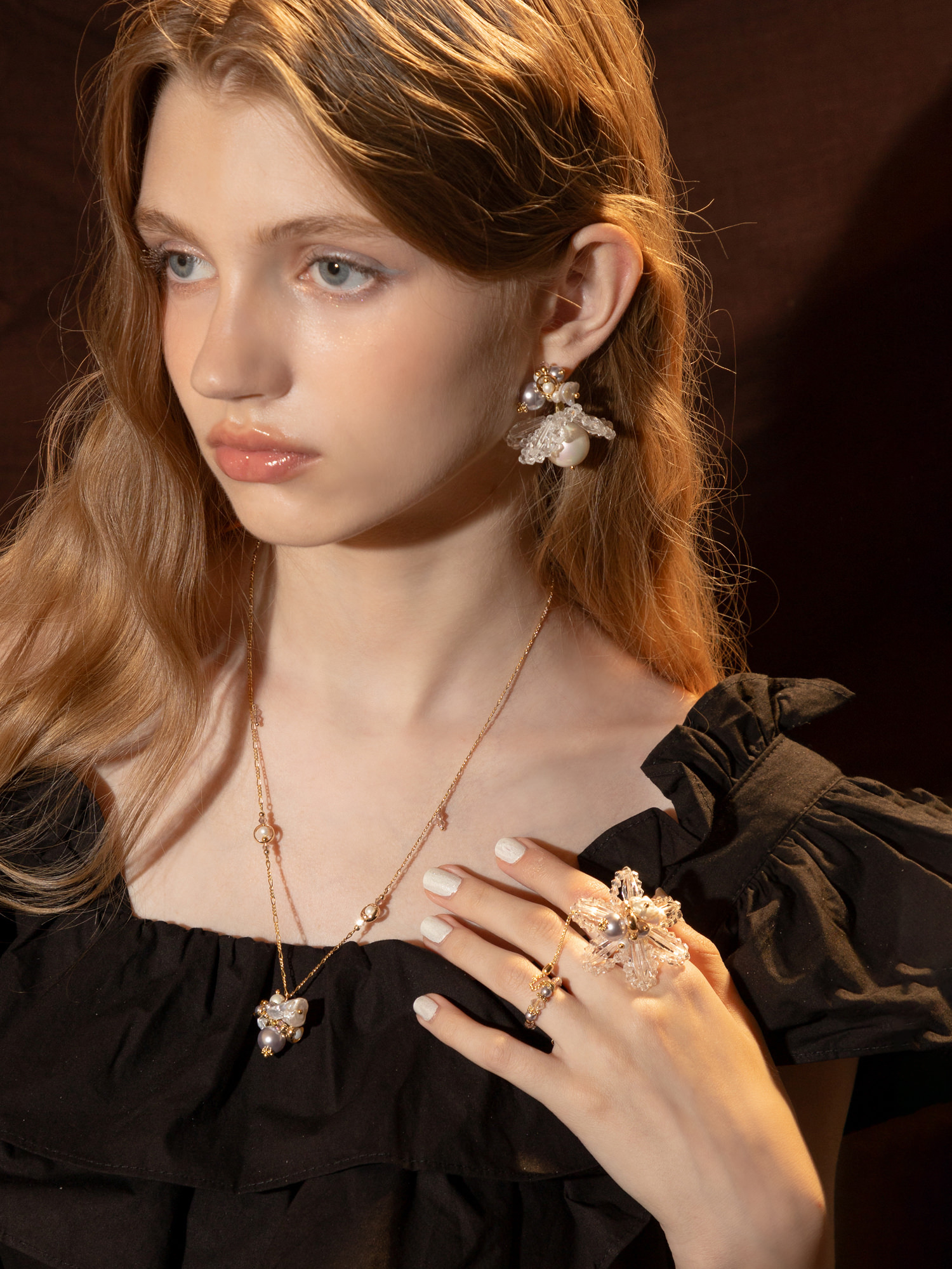 瑪伊演員夢。MUCHAT手作14+18KGP施華洛珍珠水晶項鍊