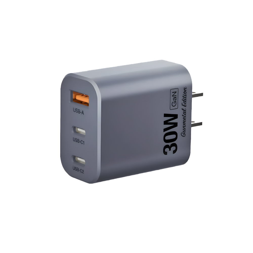 【POLYWELL】30W 三孔PD快充頭 (雙USB-C+USB-A)