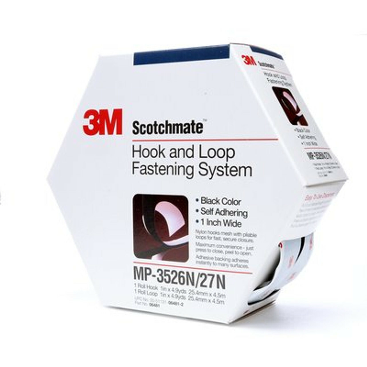 3M 黑色魔術貼(25.4MMX4.5M)-[MP-3526N/27NB]