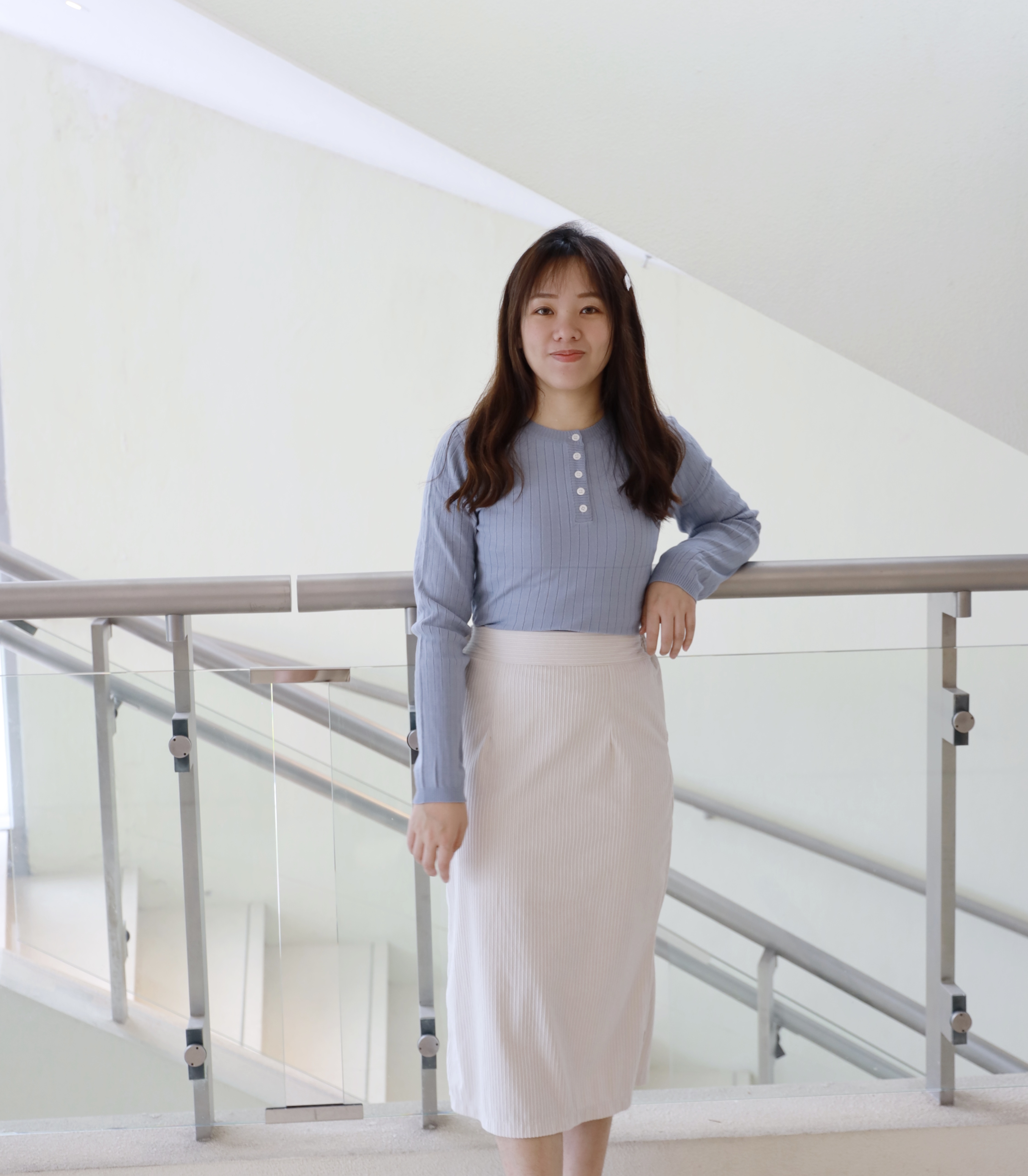 ||TOP538|| 直紋鈕扣圓領BASIC top