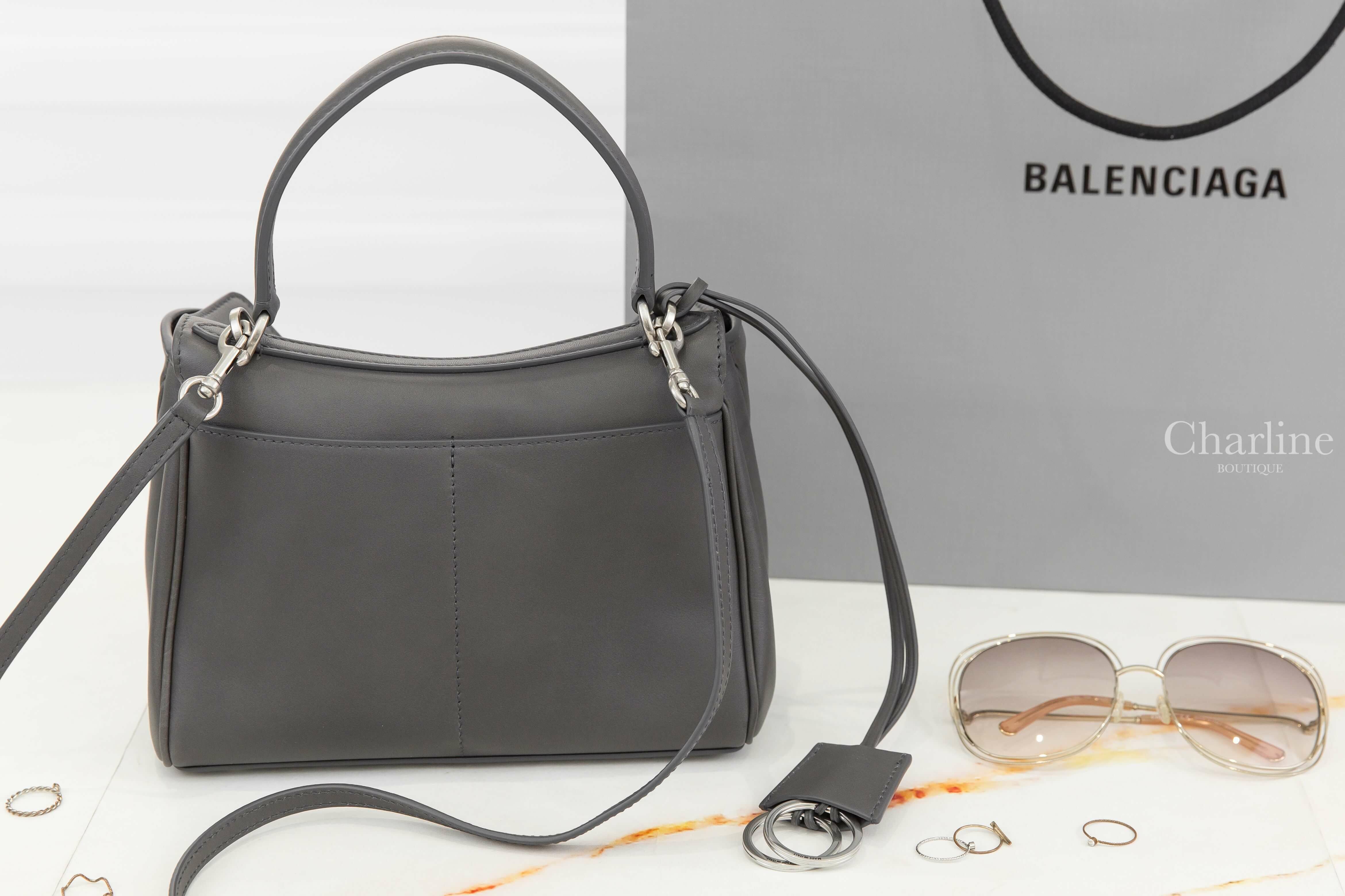 Balenciaga Women's Rodeo Mini Handbag In Grey 灰色銀釦迷你小牛皮手提肩背包-Charline Boutique 精品代購
