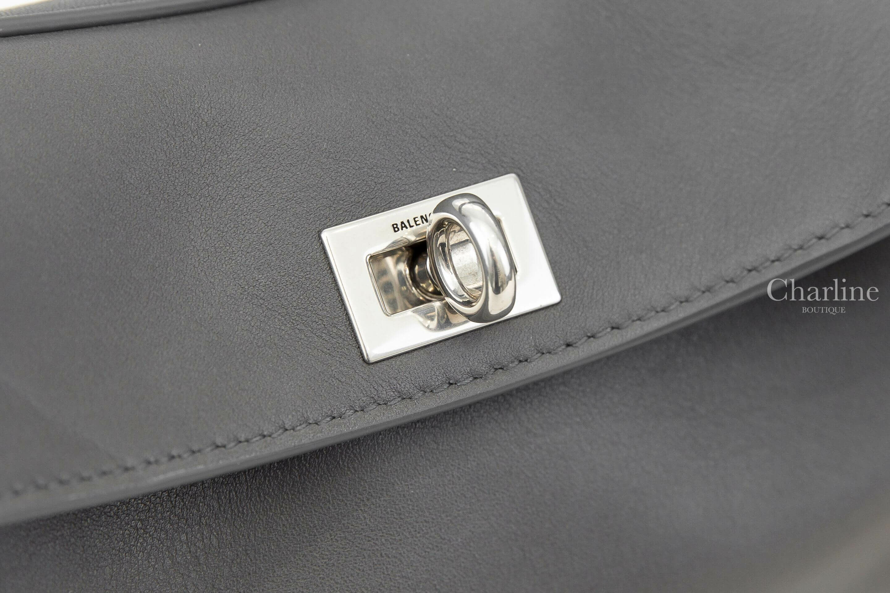 Balenciaga Women's Rodeo Mini Handbag In Grey 灰色銀釦迷你小牛皮手提肩背包