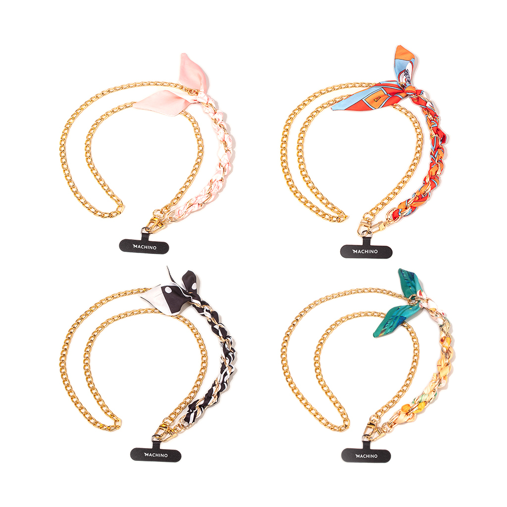 【MACHINO】浪漫絲巾風兩用 (可拆式) 手機繩掛鍊 MC-LG10