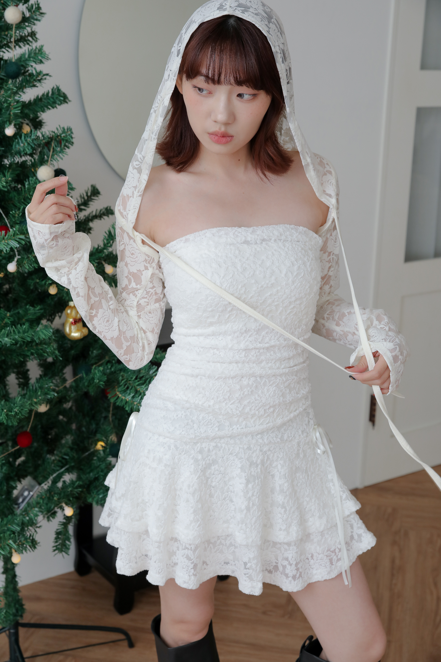 Lace Hoodie Bolero #罩衫