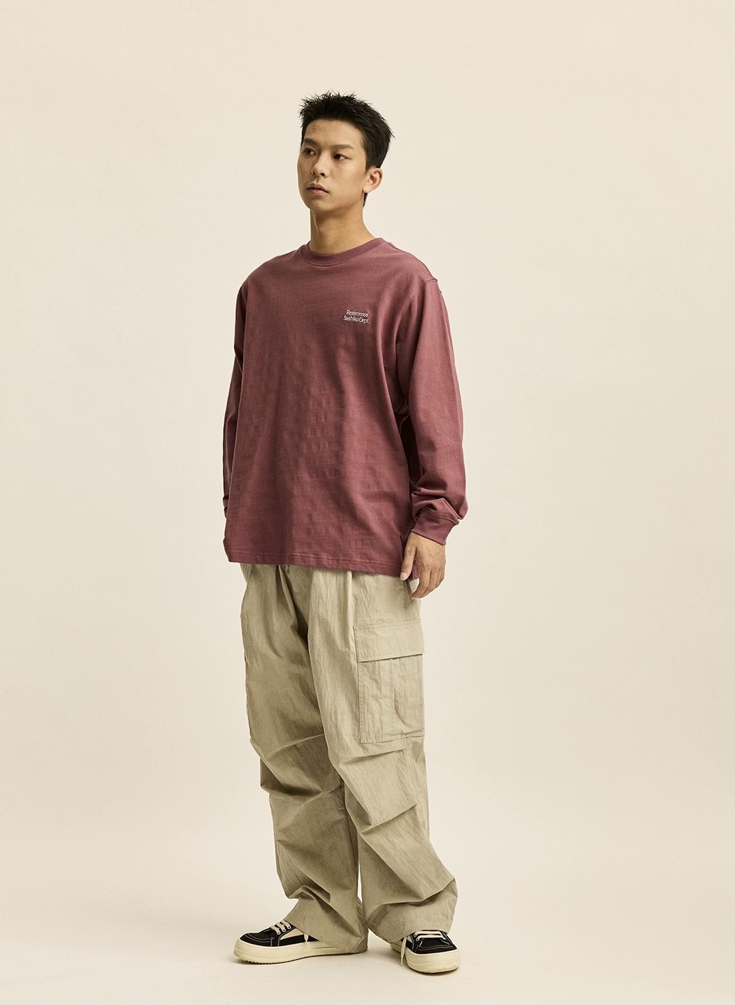 #現貨 REAIMNESS 24AW 日本刺子織物 純棉 圓領 長踢 打底踢 6色