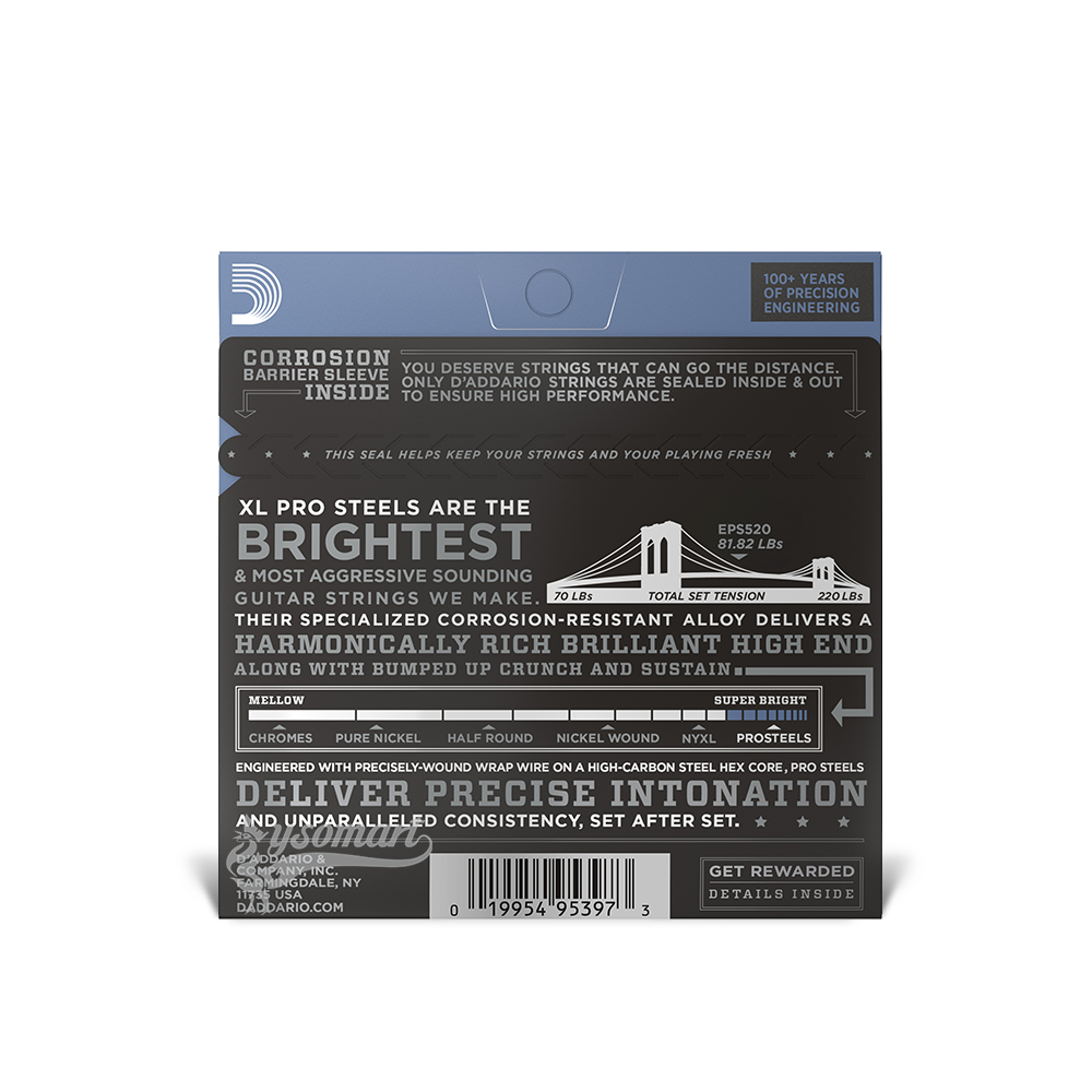 D’Addario XL ProSteels EPS520 不銹鋼弦電吉他套弦 (009-042)