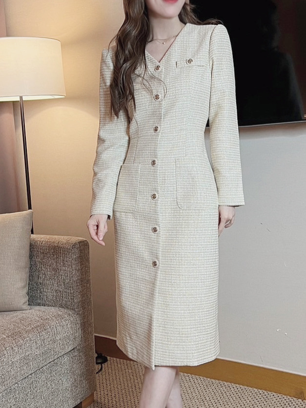 細緻混色金蔥排釦洋