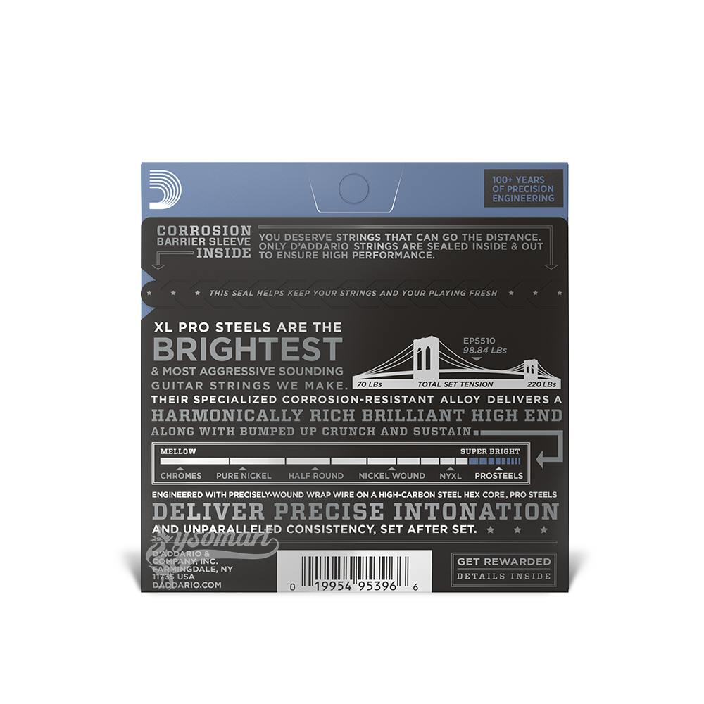 D’Addario XL ProSteels EPS510 不銹鋼弦電吉他套弦 (010-046)