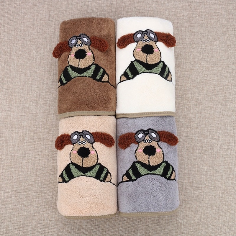 《12030》可愛掌門狗的毛巾/浴巾(可當毯子)