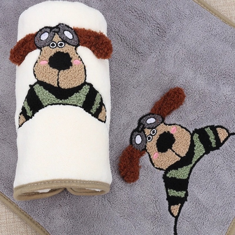 《12030》可愛掌門狗的毛巾/浴巾(可當毯子)