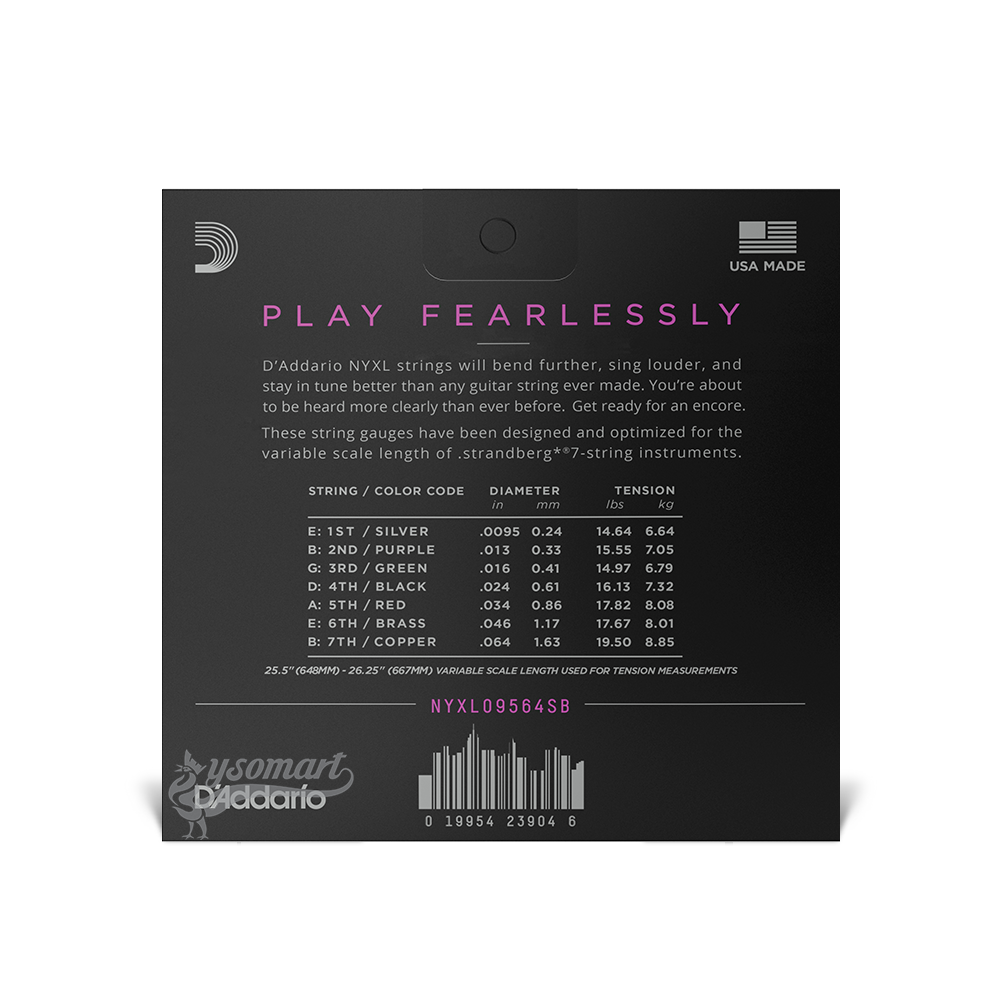 D’Addario NYXL Nickel NYXL09564SB 鍍鎳鋼弦電吉他七弦套弦 (0095-064)