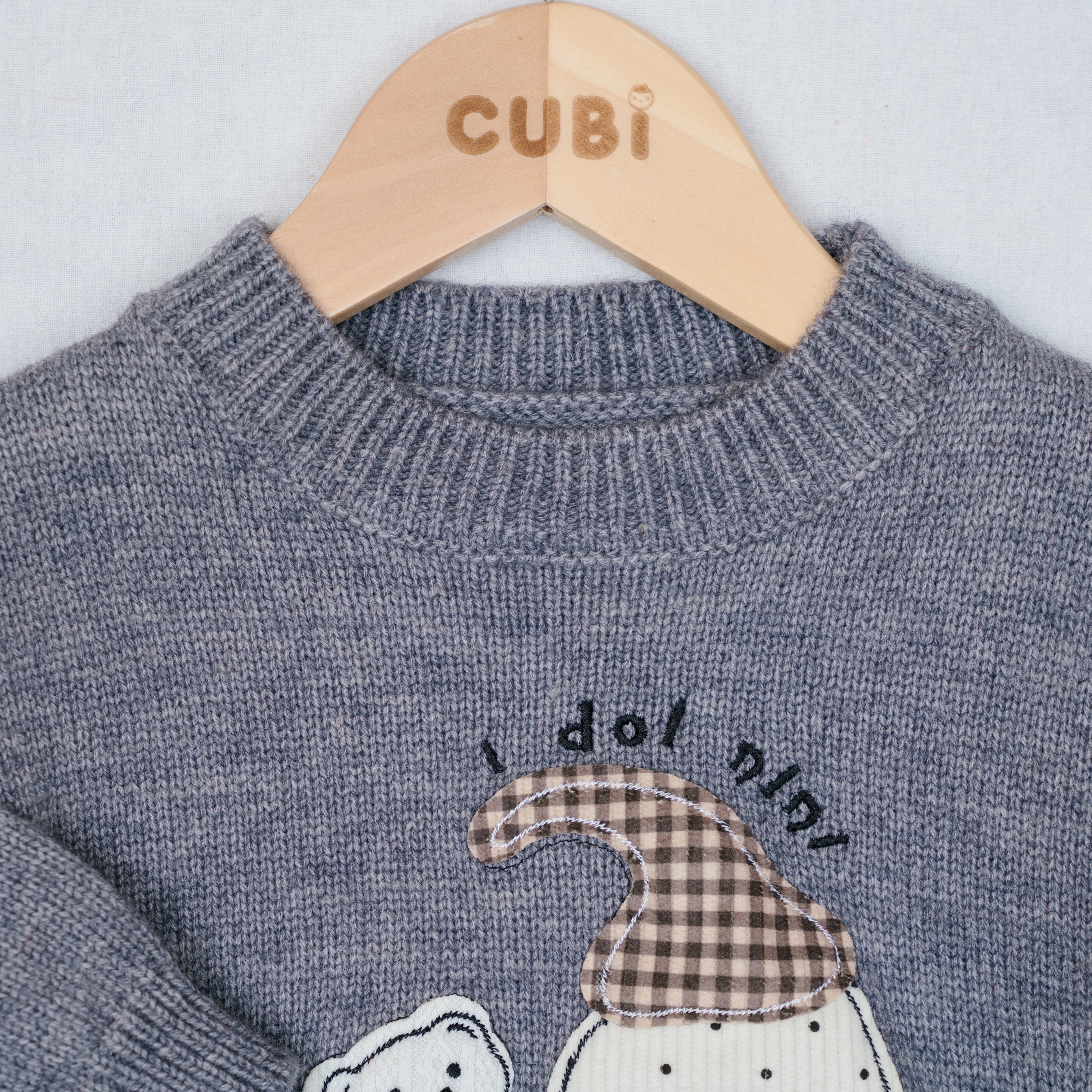 日系聖誕樹娃娃針織毛衣-領口