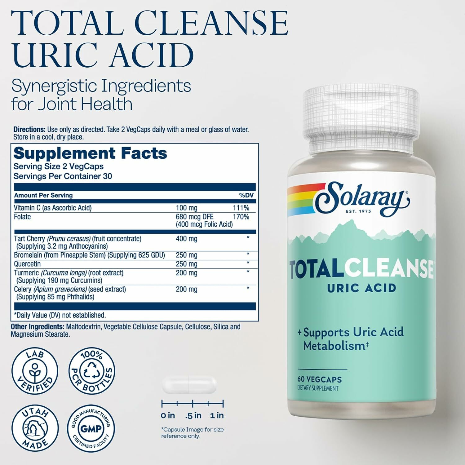 代購 Solaray Total Cleanse - Uric Acid 60 vcaps