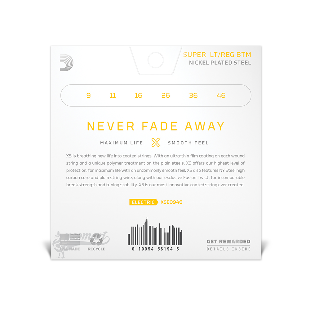 D’Addario XS Nickel XSE0946 覆膜電吉他套弦 (009-046)