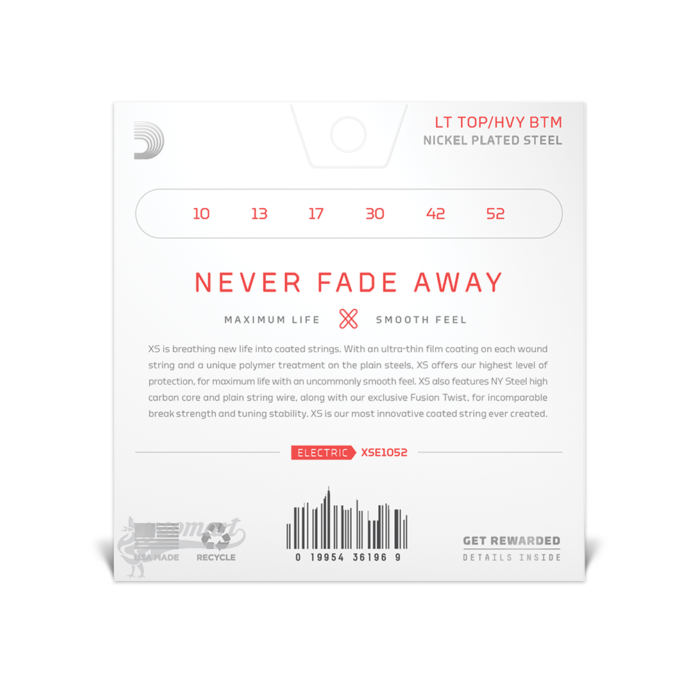 D’Addario XS Nickel XSE1052 覆膜電吉他套弦 (010-052)