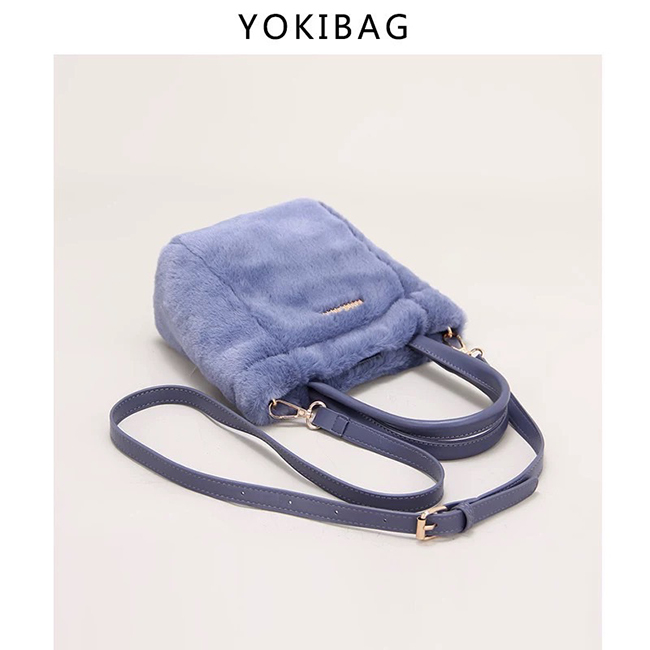 綿密感一摸即化寶寶絨毛包-寶藍現貨