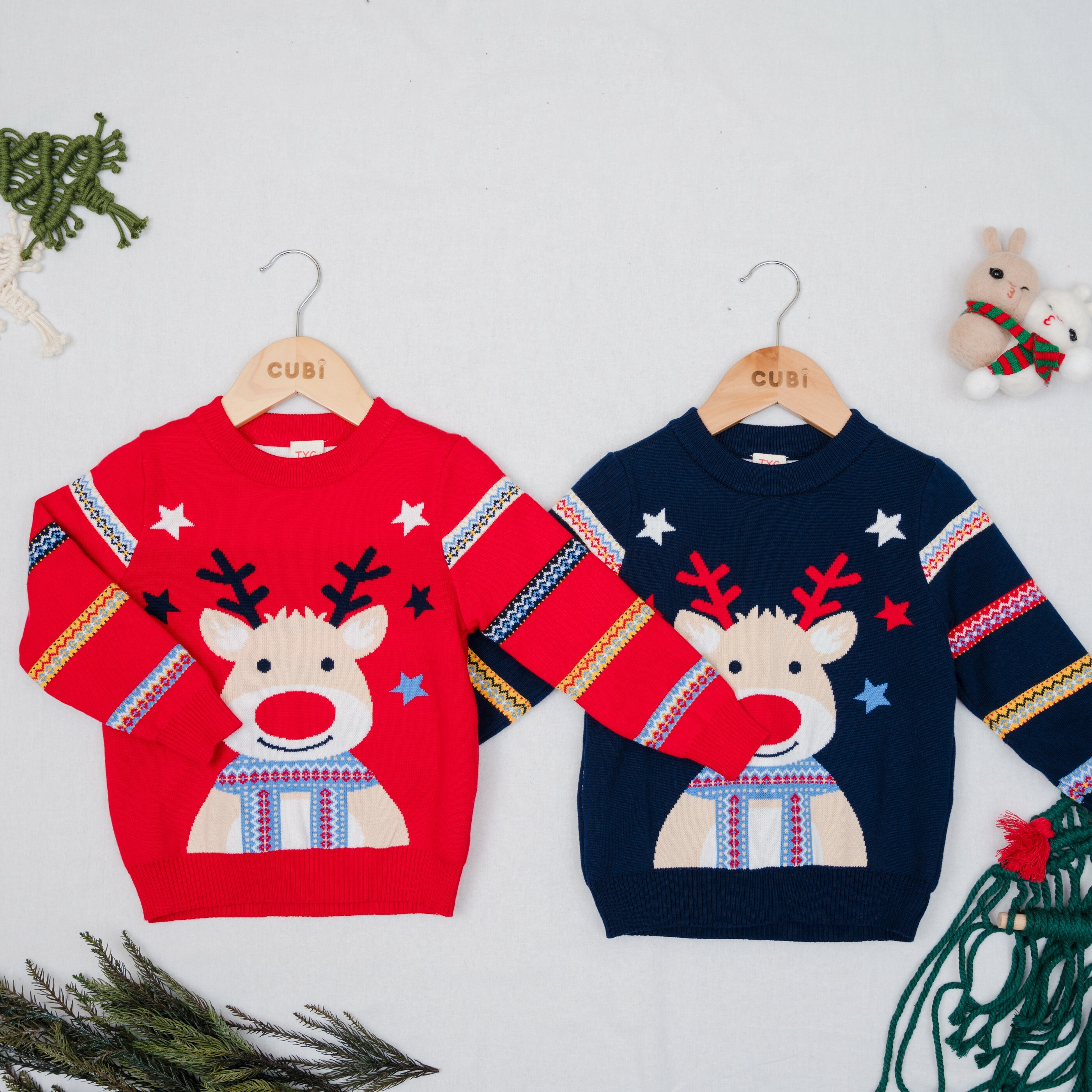 可愛小鹿聖誕針織衣-兩色