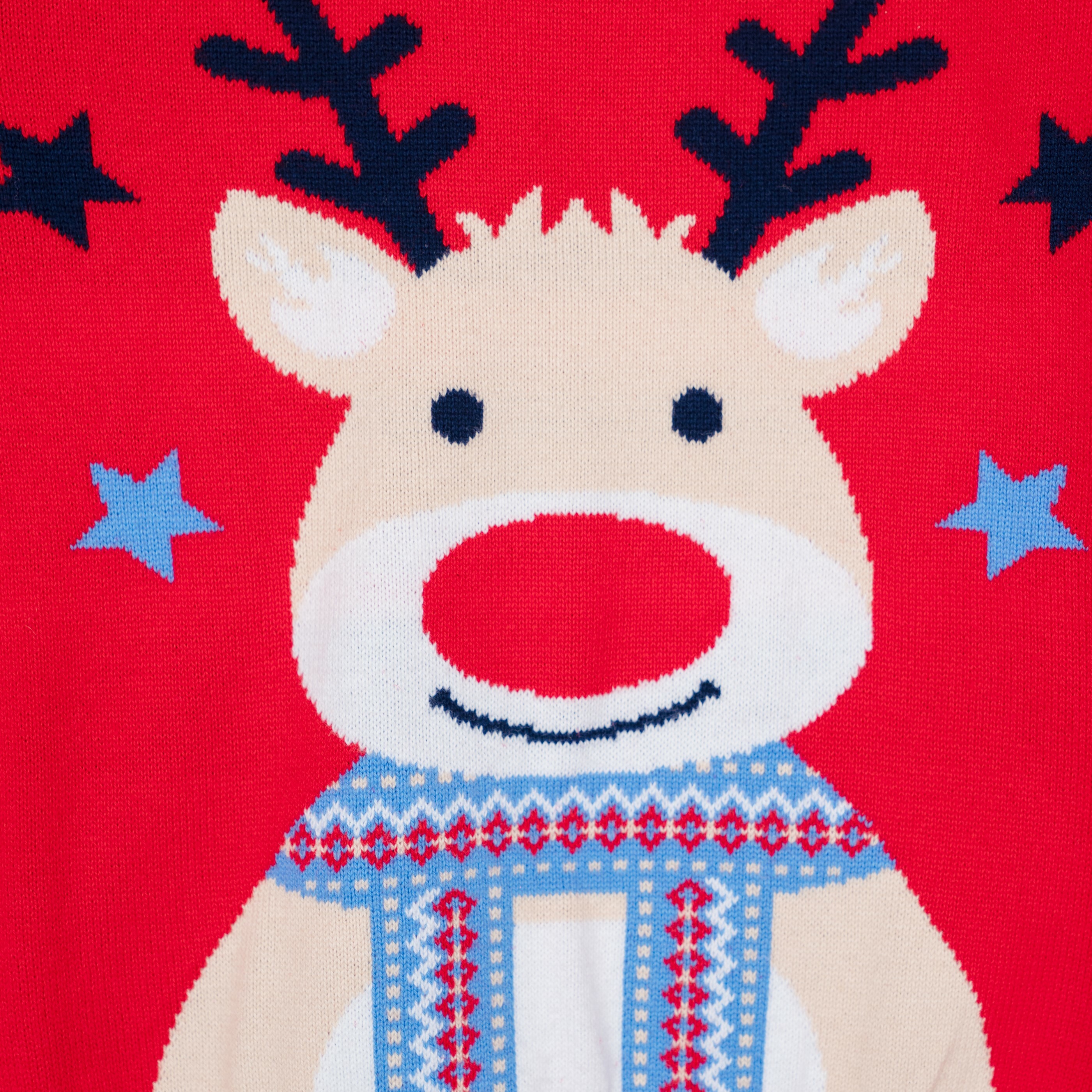 可愛小鹿聖誕針織衣-紅色麋鹿