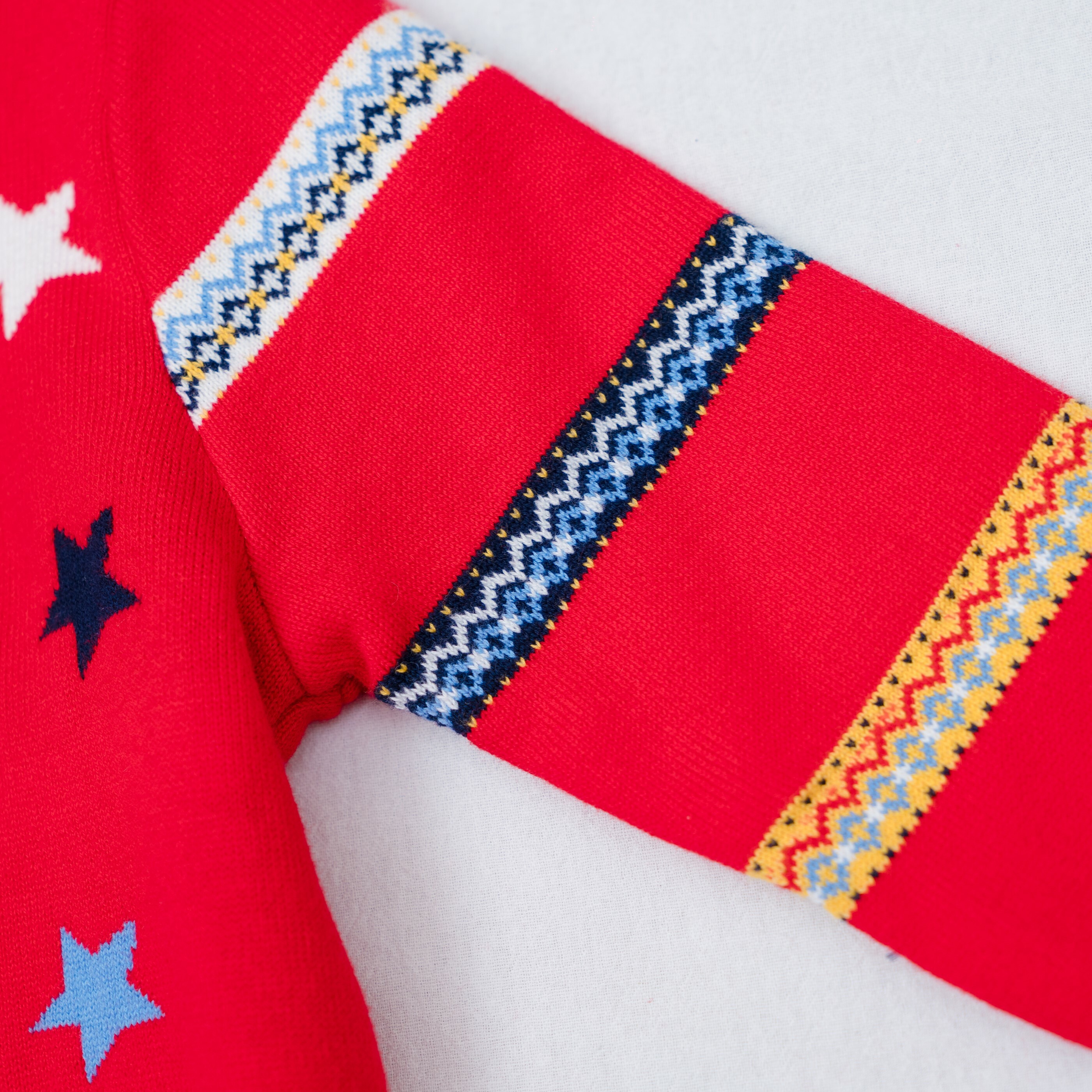 可愛小鹿聖誕針織衣-紅色針織細節