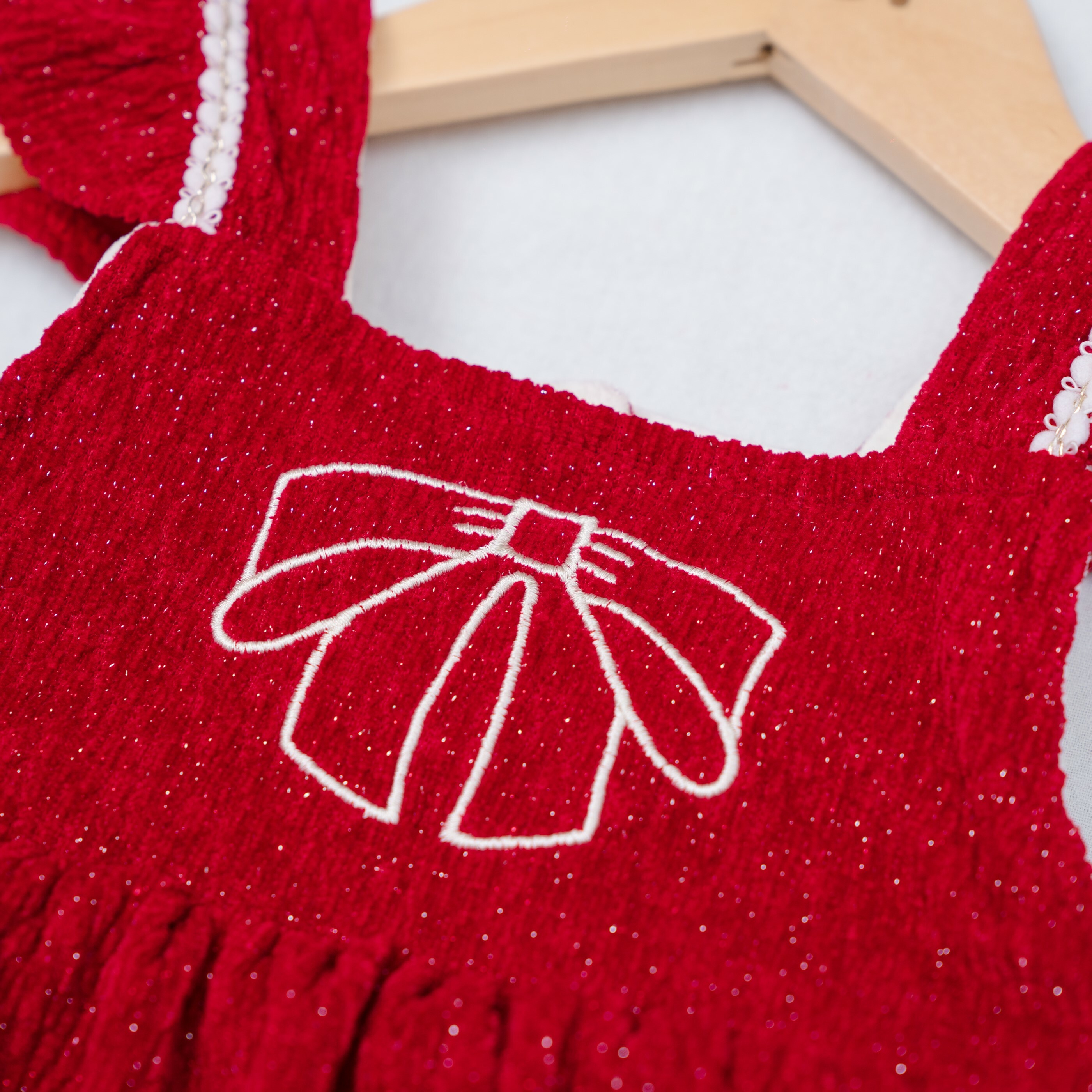 紅蝴蝶結姐妹款洋裝-蝴蝶結