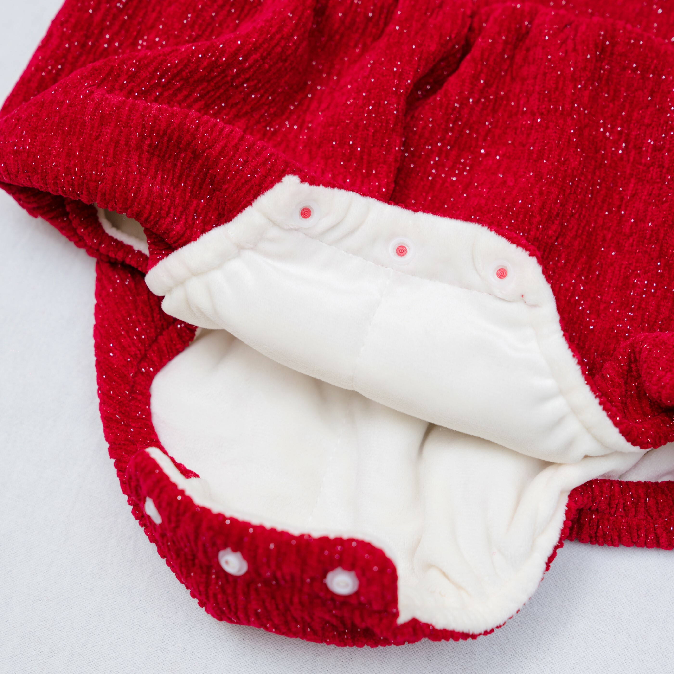 紅蝴蝶結姐妹款包屁衣-包屁扣子