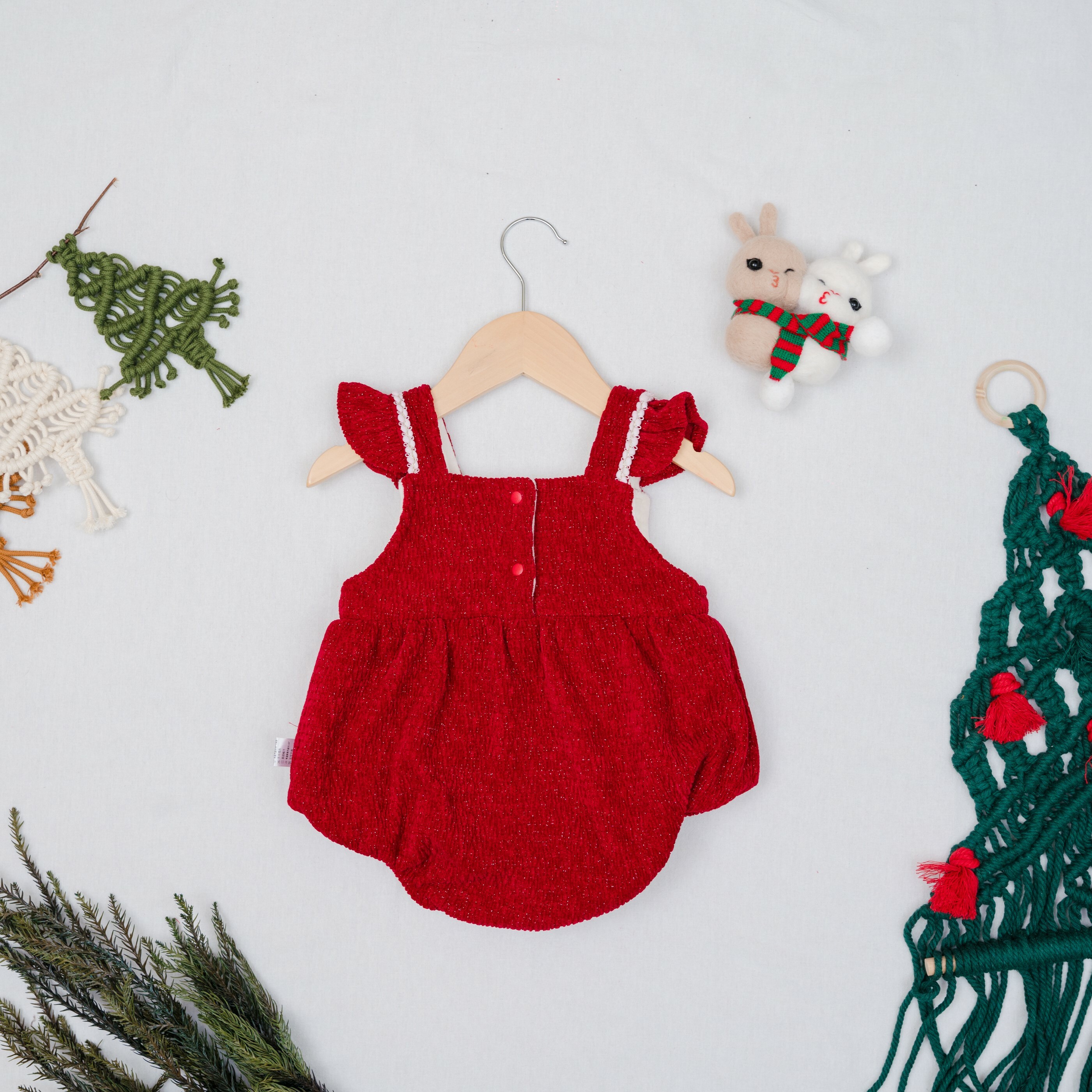 紅蝴蝶結姐妹款包屁衣-背面