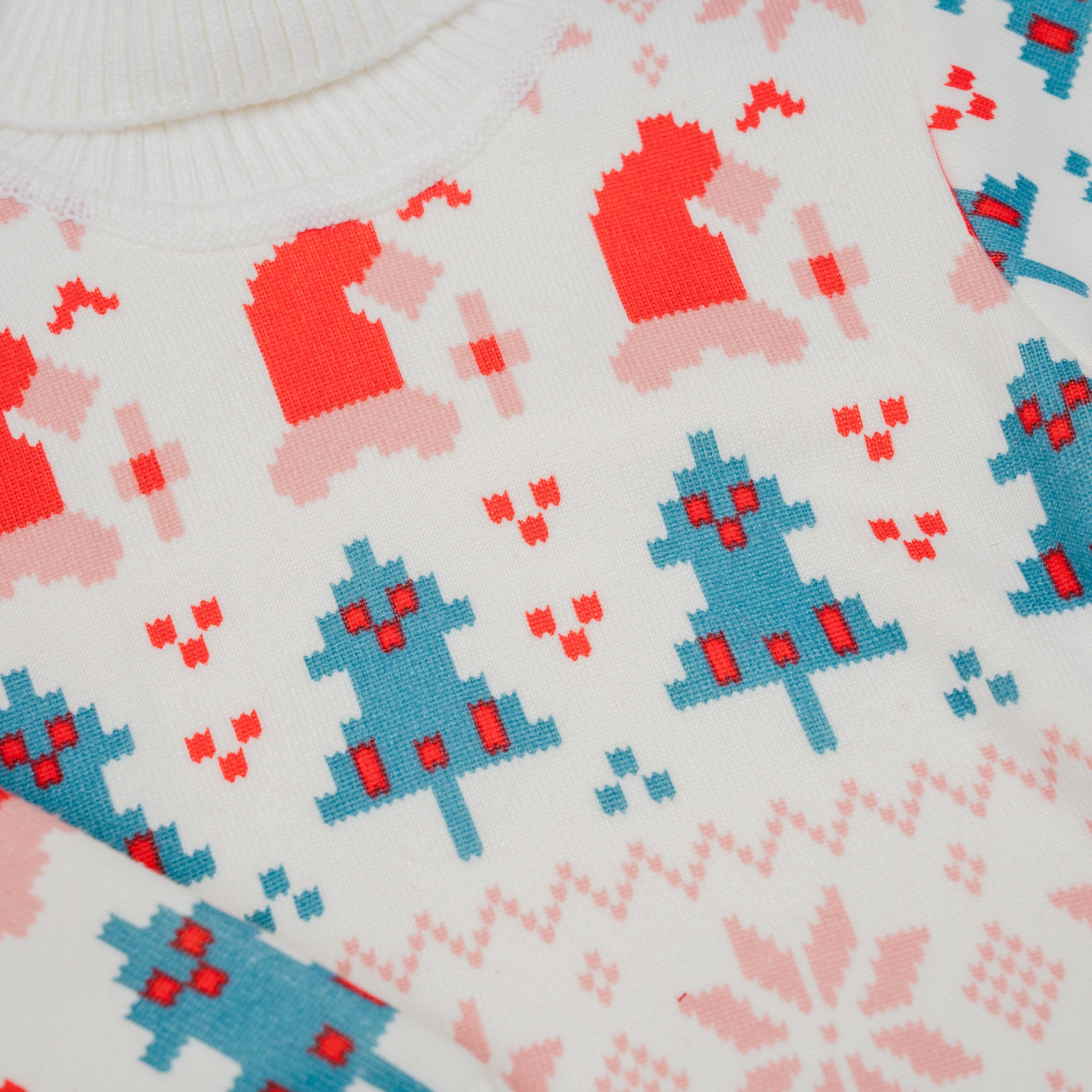 小樹針織高領毛衣-圖案花紋