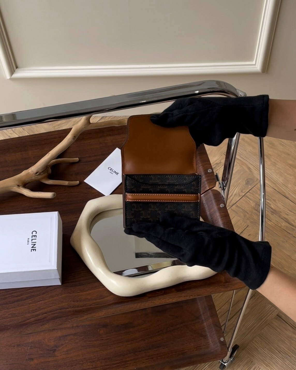 CELINE｜凱旋門卡包 深老花