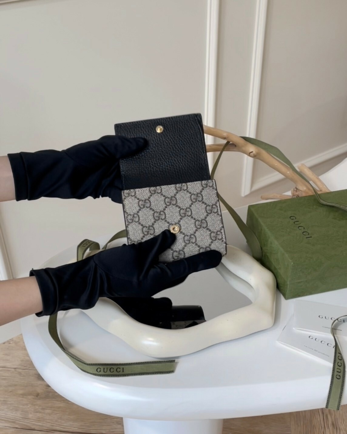 GUCCI｜GG 掀蓋短夾 黑色