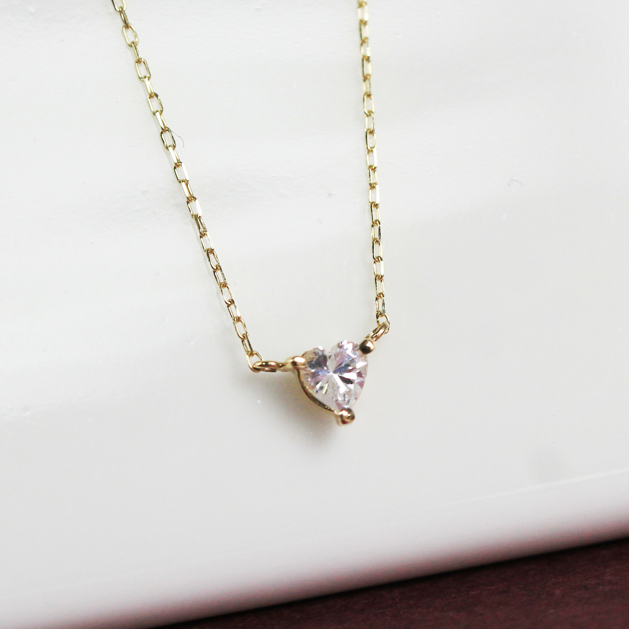 10K/小愛心鑽墜鍊