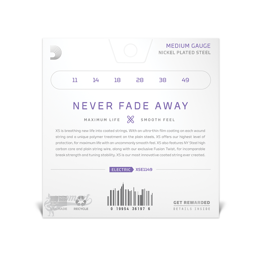 D’Addario XS Nickel XSE1149 覆膜電吉他套弦 (011-049)