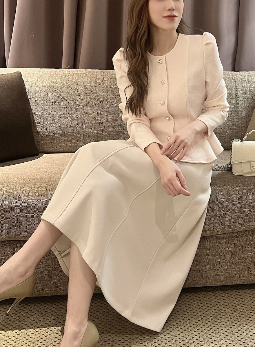 秋冬棉料刷絨長圓裙